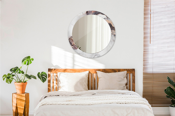 Runder spiegel mit dekoration Zusammenfassung Flüssigkeit