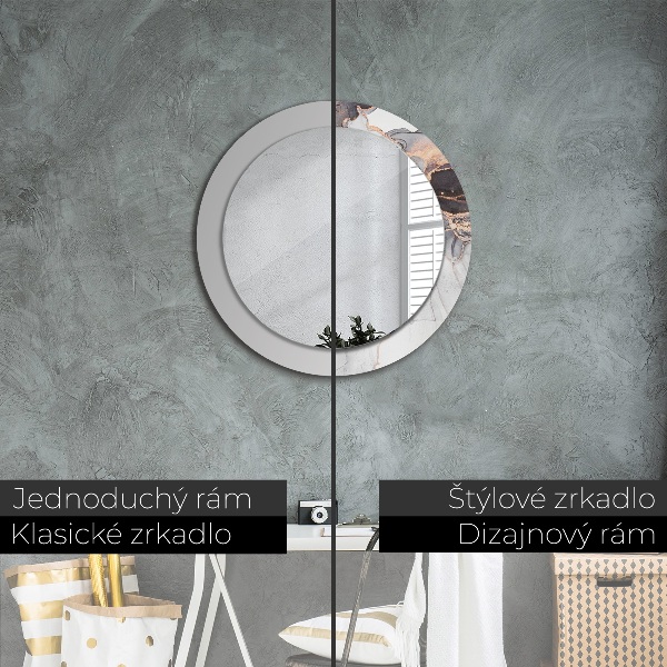 Runder spiegel mit dekoration Zusammenfassung Flüssigkeit