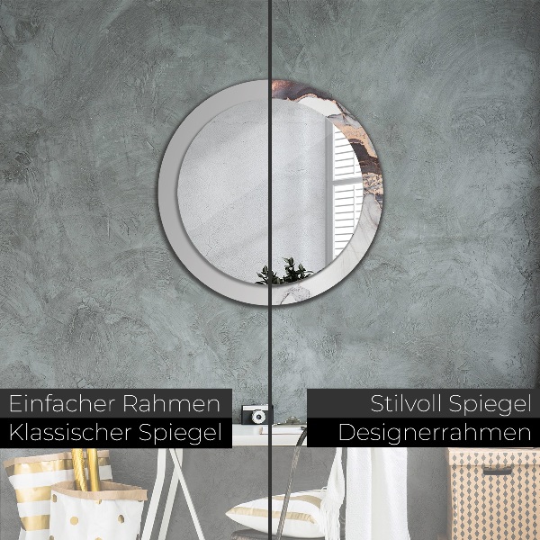 Runder spiegel mit dekoration Zusammenfassung Flüssigkeit