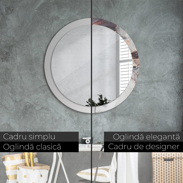 Runder spiegel mit dekoration Zusammenfassung Flüssigkeit