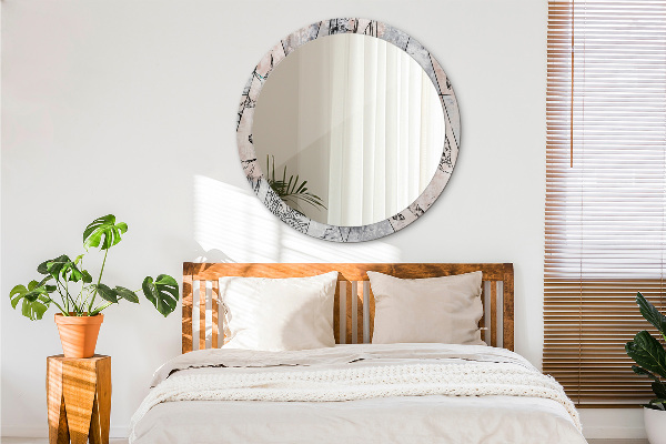 Runder spiegel mit dekoration Tiere ab