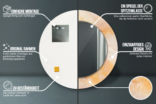 Runder spiegel mit dekoration Marmor onyx