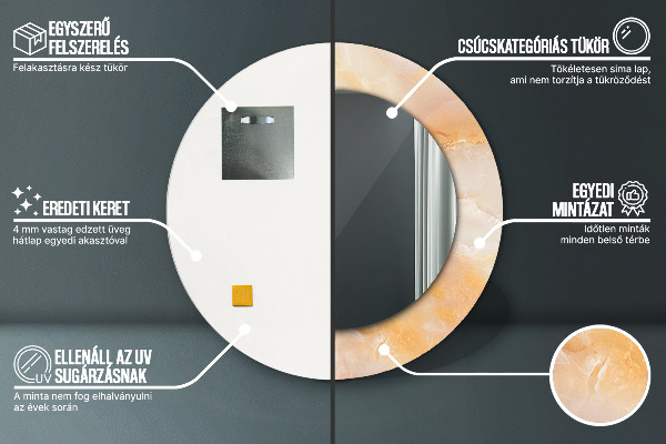 Runder spiegel mit dekoration Marmor onyx