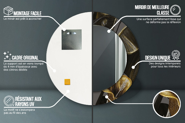 Runder spiegel bedrucktem rahmen Hibiskusblüten