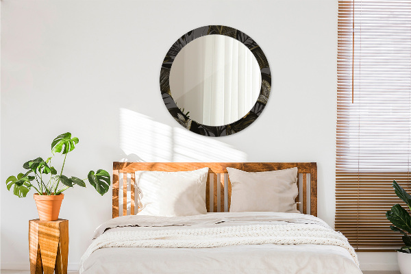 Runder spiegel bedrucktem rahmen Hibiskusblüten