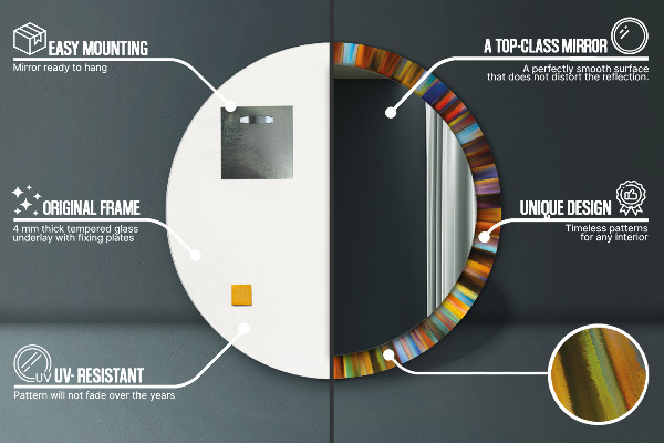 Runder spiegel bedrucktem rahmen Abstraktes radiales Muster