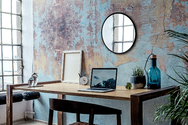 Runde spiegel flur mit schwarzem rahmen fi 100 cm