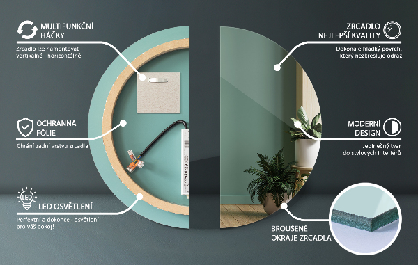 Badezimmer spiegel runde mit led fi 100 cm