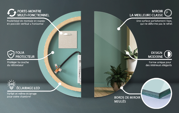 Badezimmer spiegel runde mit led fi 100 cm