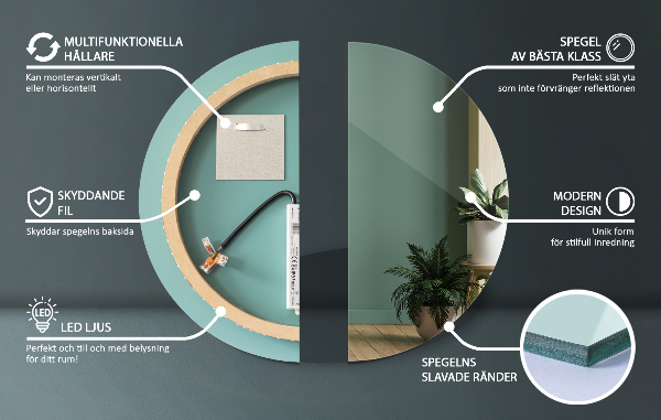 Badezimmer spiegel runde mit led fi 100 cm