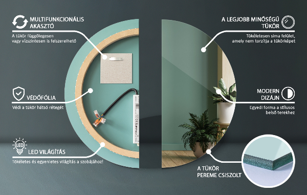 Badezimmer spiegel runder beleuchteter fi 70 cm