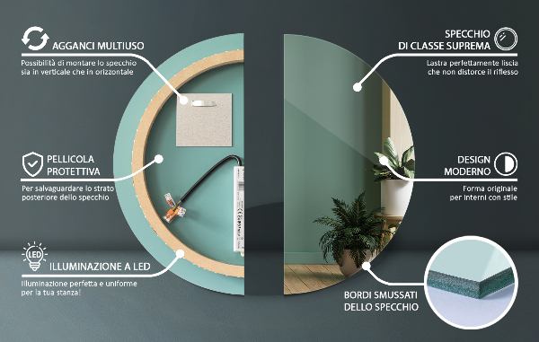 Badezimmer spiegel runder beleuchteter fi 70 cm