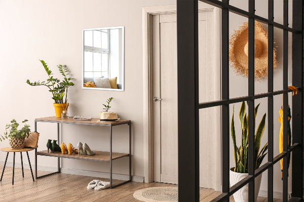 Badezimmer spiegel rechteckiger rahmen weiß 80x60 cm