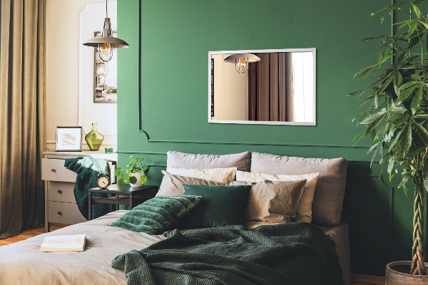 Spiegel für wohnzimmer rechteckig mit weißem rahmen 100x70 cm