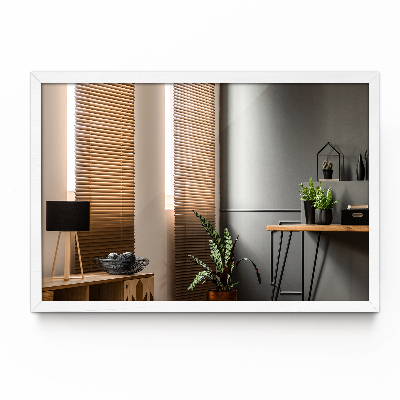 Wohnzimmer spiegel rechteckiger weißer rahmen 80x60 cm