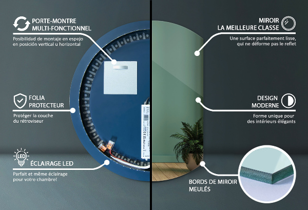 LED spiegel angeschnitten rund 74x90 cm