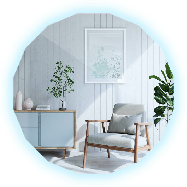 Spiegel in Polygonform LED 50x50 cm