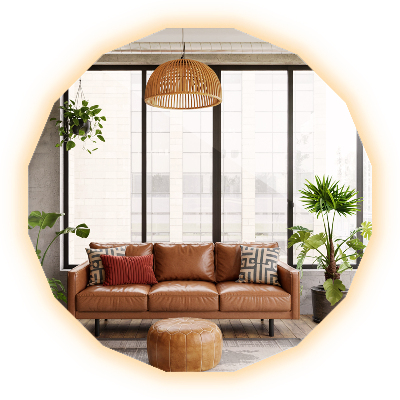 Spiegel in Polygonform LED 60x60 cm