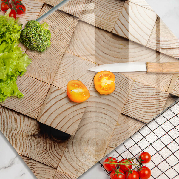 Herdabdeckung Holzquadrate