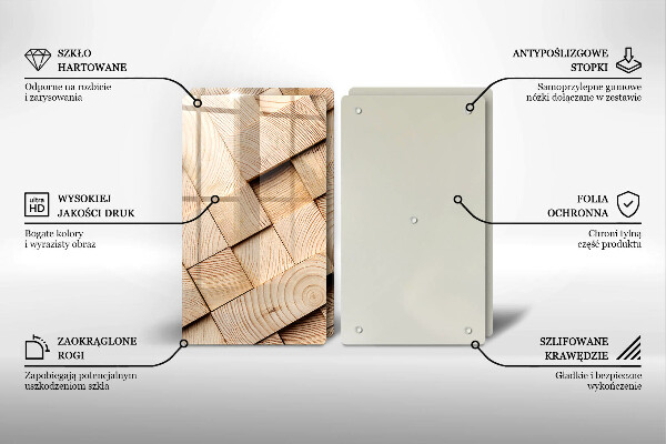 Herdabdeckung Holzquadrate