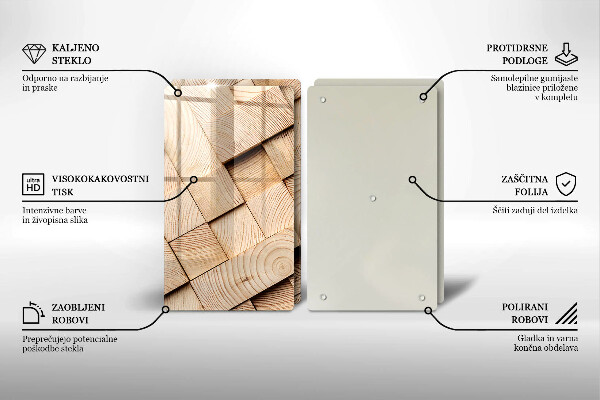 Herdabdeckung Holzquadrate