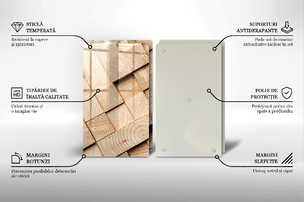 Herdabdeckung Holzquadrate