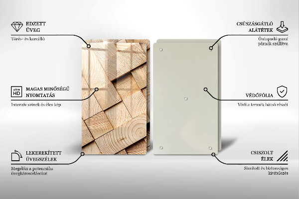 Herdabdeckung Holzquadrate