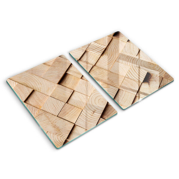 Herdabdeckung Holzquadrate