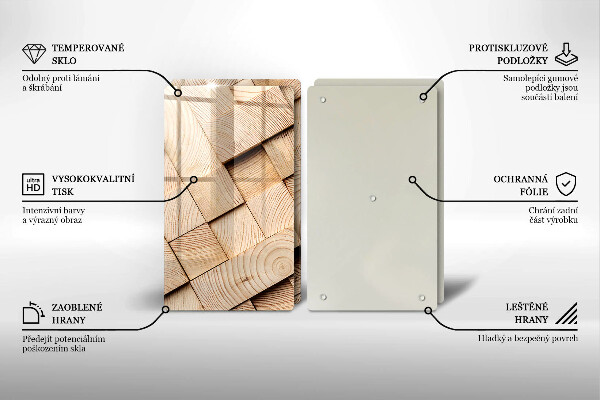 Herdabdeckung Holzquadrate
