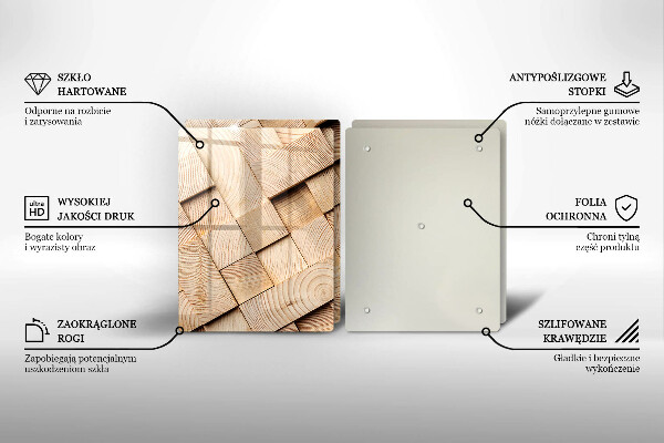 Herdabdeckung Holzquadrate