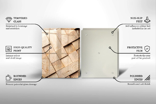 Herdabdeckung Holzquadrate