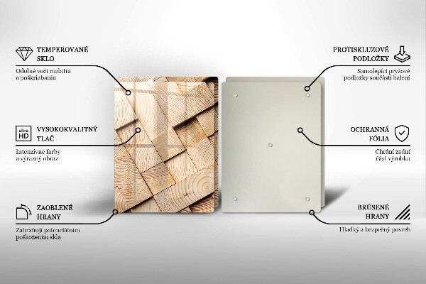 Herdabdeckung Holzquadrate