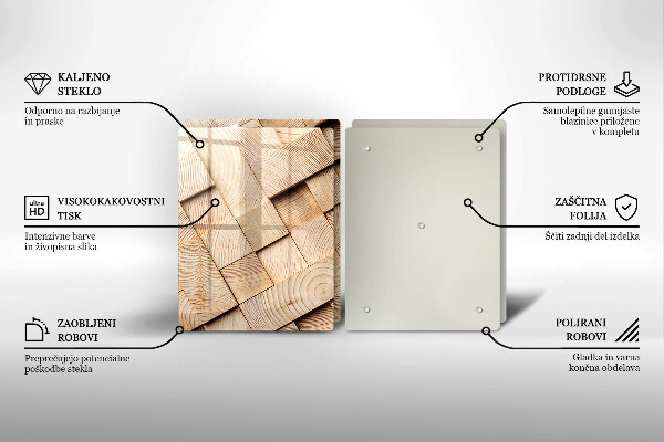 Herdabdeckung Holzquadrate