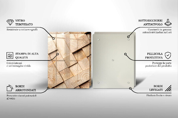 Herdabdeckung Holzquadrate