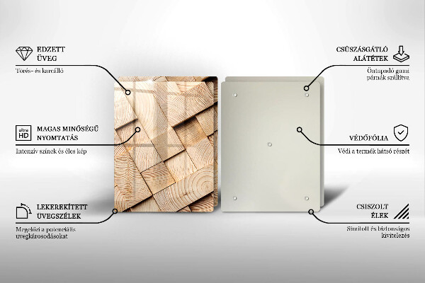 Herdabdeckung Holzquadrate