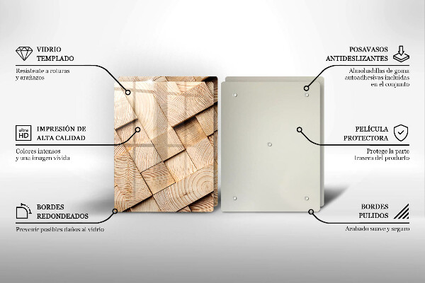 Herdabdeckung Holzquadrate