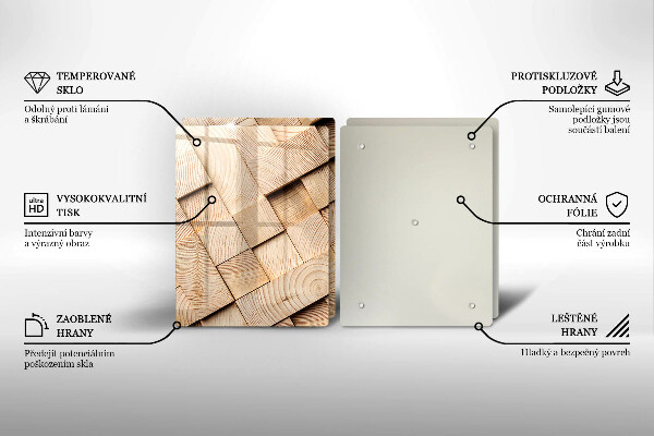 Herdabdeckung Holzquadrate