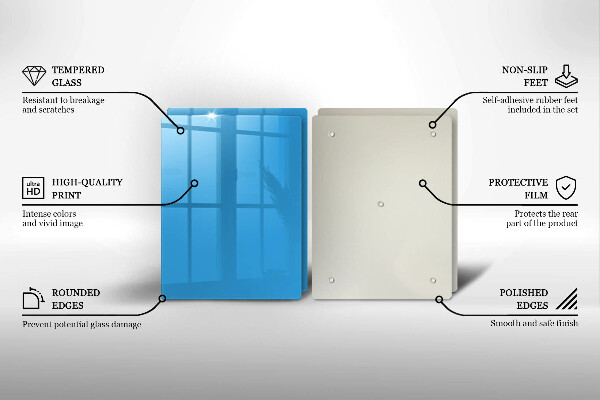 Herdabdeckplatte glas Blaue Farbe