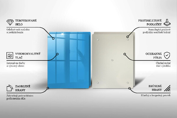 Herdabdeckplatte glas Blaue Farbe