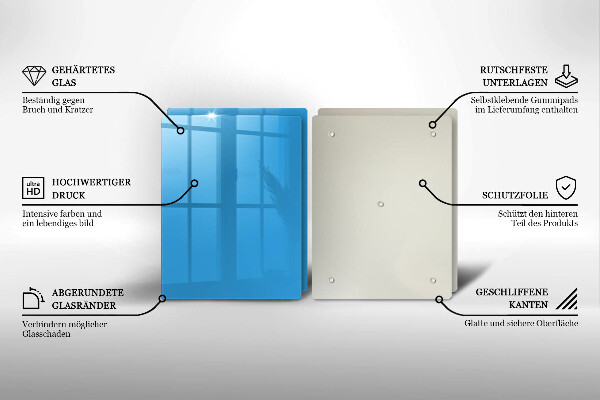 Herdabdeckplatte glas Blaue Farbe