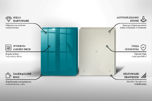 Herdabdeckplatte glas Türkis