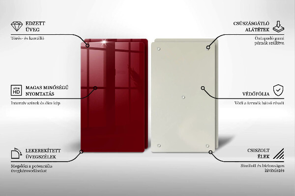 Herdabdeckplatte glas weinrote Farbe