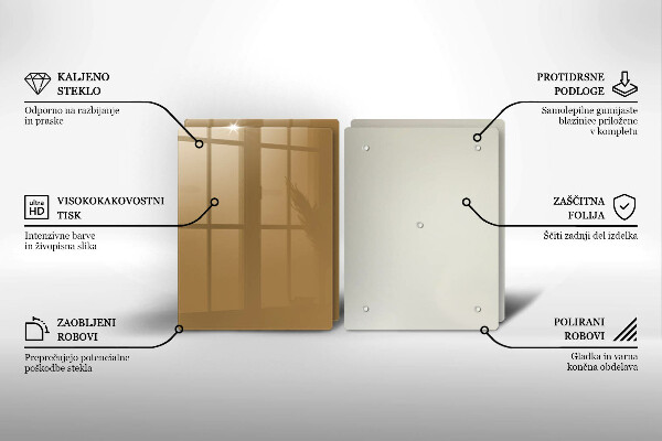 Herdabdeckplatte glas Beige Farbe
