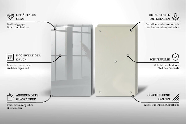 Herdabdeckplatte glas Graue Farbe