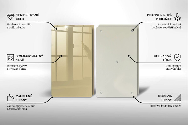 Herdabdeckplatte glas Beige Farbe