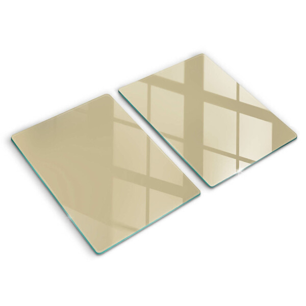 Herdabdeckplatte glas Beige Farbe