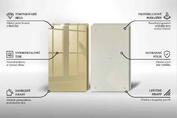 Herdabdeckplatte glas Beige Farbe