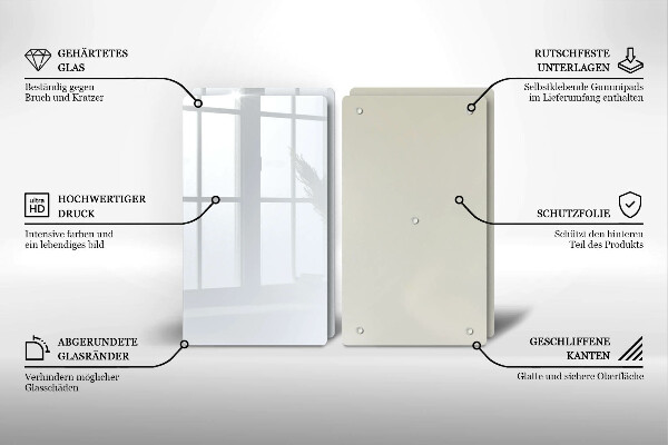 Herdabdeckplatte glas weiße Farbe