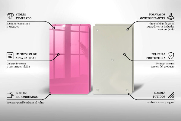 Herdabdeckplatte glas Pinke Farbe