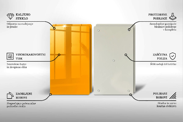 Herdabdeckplatte glas Dunkelgelbe Farbe